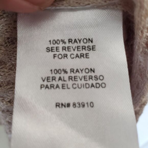 Rxb Striped Long Open Front Cardigan Long Sleeve Sweater Beige Boho Size M - Picture 4 of 14